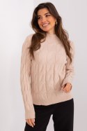 Sweter Damski Model AT-SW-2235.00P Beige - AT Sweter Damski Model AT-SW-2235.00P Beige - AT