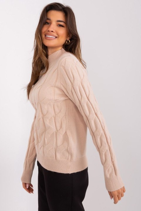 Sweter Damski Model AT-SW-2235.00P Beige - AT Sweter Damski Model AT-SW-2235.00P Beige - AT