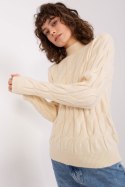 Sweter Damski Model AT-SW-2235.00P Light Beige - AT Sweter Damski Model AT-SW-2235.00P Light Beige - AT