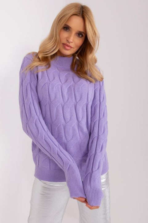 Sweter Damski Model AT-SW-2235.00P Light Violet - AT Sweter Damski Model AT-SW-2235.00P Light Violet - AT