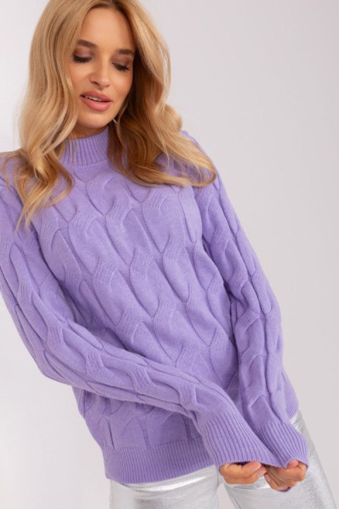 Sweter Damski Model AT-SW-2235.00P Light Violet - AT Sweter Damski Model AT-SW-2235.00P Light Violet - AT