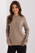 Sweter Damski Model AT-SW-2326.37X Dark Beige - AT Sweter Damski Model AT-SW-2326.37X Dark Beige - AT