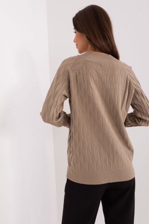Sweter Damski Model AT-SW-2326.37X Dark Beige - AT Sweter Damski Model AT-SW-2326.37X Dark Beige - AT