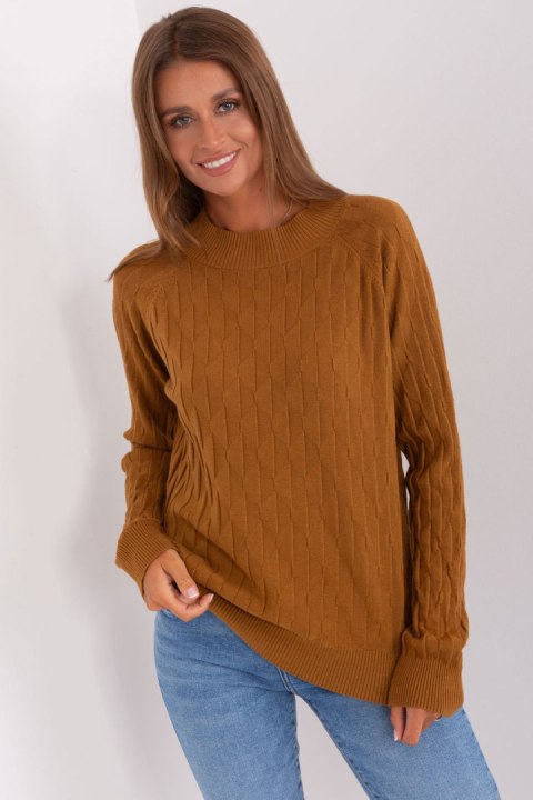 Sweter Damski Model AT-SW-2326.37X Light Brown - AT Sweter Damski Model AT-SW-2326.37X Light Brown - AT