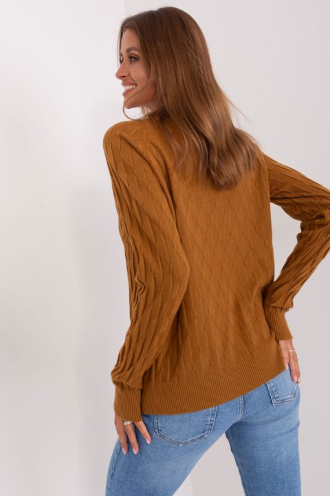 Sweter Damski Model AT-SW-2326.37X Light Brown - AT Sweter Damski Model AT-SW-2326.37X Light Brown - AT
