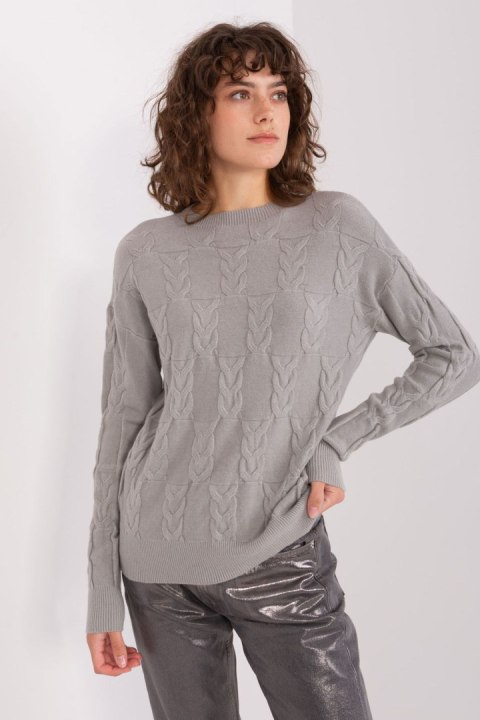 Sweter Damski Model AT-SW-2340.80 Grey - AT Sweter Damski Model AT-SW-2340.80 Grey - AT