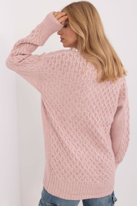 Sweter Damski Model AT-SW-23525.21 Light Pink - AT Sweter Damski Model AT-SW-23525.21 Light Pink - AT