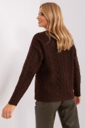 Sweter Damski Model AT-SW-2358.31 Dark Brown - AT Sweter Damski Model AT-SW-2358.31 Dark Brown - AT