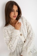 Sweter Damski Model LC-SW-8022.04P Ecru - Rue Paris Sweter Damski Model LC-SW-8022.04P Ecru - Rue Paris