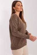 Sweter Damski Model LC-SW-A10-1.19P Brown - Rue Paris Sweter Damski Model LC-SW-A10-1.19P Brown - Rue Paris