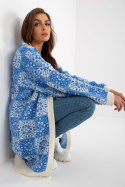 Sweter Kardigan Model LC-SW-0301.45P White/Blue - Rue Paris Sweter Kardigan Model LC-SW-0301.45P White/Blue - Rue Paris