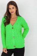 Sweter Kardigan Model LC-SW-8036.74P Fluo Green - Rue Paris Sweter Kardigan Model LC-SW-8036.74P Fluo Green - Rue Paris