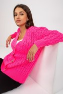 Sweter Kardigan Model LC-SW-8036.74P Fluo Pink - Rue Paris Sweter Kardigan Model LC-SW-8036.74P Fluo Pink - Rue Paris