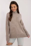 Golf Damski Model AT-SW-2342-1.35 Dark Beige - AT Golf Damski Model AT-SW-2342-1.35 Dark Beige - AT