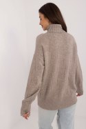 Golf Damski Model AT-SW-2342-1.35 Dark Beige - AT Golf Damski Model AT-SW-2342-1.35 Dark Beige - AT