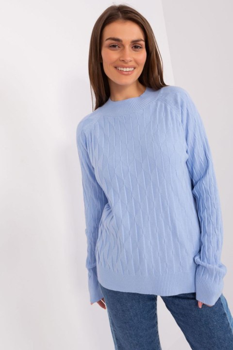 Sweter Damski Model AT-SW-2326.37X Light Blue - AT Sweter Damski Model AT-SW-2326.37X Light Blue - AT