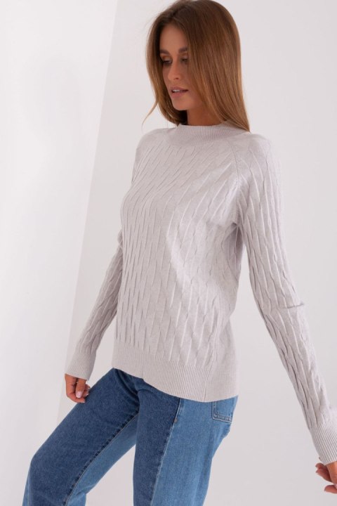 Sweter Damski Model AT-SW-2326.37X Light Grey - AT Sweter Damski Model AT-SW-2326.37X Light Grey - AT