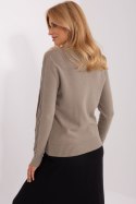 Sweter Damski Model AT-SW-2329.98P Dark Beige - AT Sweter Damski Model AT-SW-2329.98P Dark Beige - AT