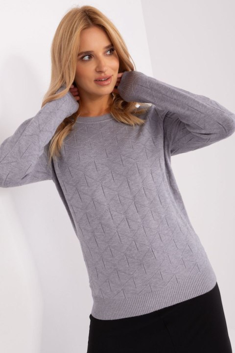 Sweter Damski Model AT-SW-232901.25X Grey - AT Sweter Damski Model AT-SW-232901.25X Grey - AT