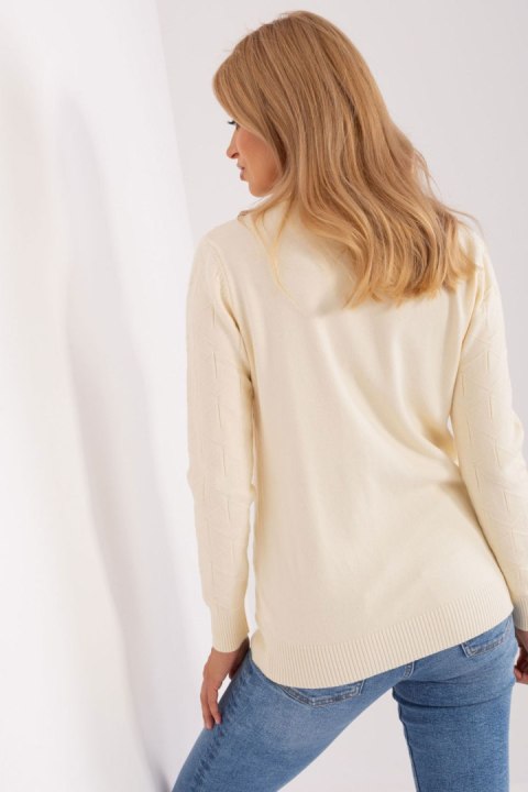 Sweter Damski Model AT-SW-232901.25X Light Beige - AT Sweter Damski Model AT-SW-232901.25X Light Beige - AT