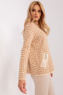 Sweter Damski Model AT-SW-2341.00P Camel - AT Sweter Damski Model AT-SW-2341.00P Camel - AT