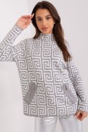 Sweter Damski Model AT-SW-2341.00P Grey - AT Sweter Damski Model AT-SW-2341.00P Grey - AT