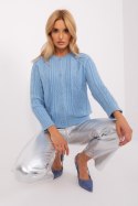 Sweter Damski Model AT-SW-2346-2.99P Light Blue - AT Sweter Damski Model AT-SW-2346-2.99P Light Blue - AT