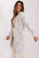 Sweter Kardigan Model AT-SW-23401-A.86 Light Grey - AT Sweter Kardigan Model AT-SW-23401-A.86 Light Grey - AT