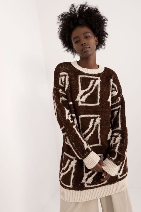 Sweter Damski Model BA-SW-0277.02 Dark Brown - Badu Sweter Damski Model BA-SW-0277.02 Dark Brown - Badu