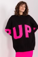 Sweter Damski Model BA-SW-8060.05P Black/Pink - Badu Sweter Damski Model BA-SW-8060.05P Black/Pink - Badu