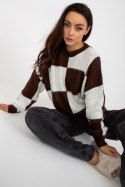 Sweter Damski Model EM-SW-1034-01.91 White/Brown - EM Sweter Damski Model EM-SW-1034-01.91 White/Brown - EM