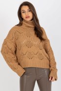 Sweter Damski Model EM-SW-1037-01.24X Camel - EM Sweter Damski Model EM-SW-1037-01.24X Camel - EM