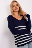 Sweter Damski Model BA-BZ-2201.62P Navy - Badu Sweter Damski Model BA-BZ-2201.62P Navy - Badu