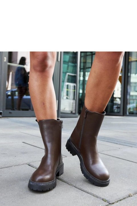 Brązowe wysokie botki zdobione cyrkoniami Vicco - Solea Brązowe wysokie botki zdobione cyrkoniami Vicco - Solea