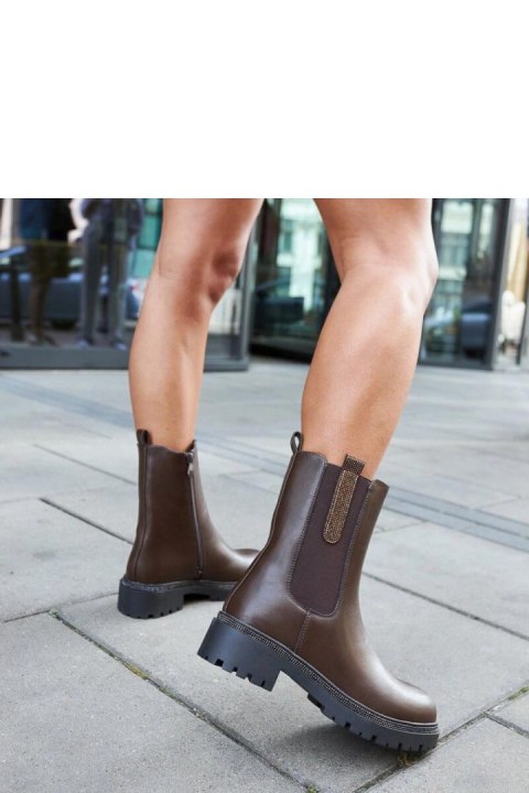 Brązowe wysokie botki zdobione cyrkoniami Vicco - Solea Brązowe wysokie botki zdobione cyrkoniami Vicco - Solea