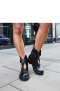 Czarne botki damskie Elbika - Solea Czarne botki damskie Elbika - Solea