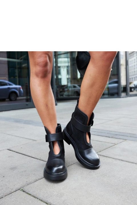 Czarne botki damskie Elbika - Solea Czarne botki damskie Elbika - Solea