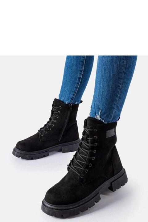 Czarne botki ocieplane eko-zamsz Mestervi - Solea Czarne botki ocieplane eko-zamsz Mestervi - Solea