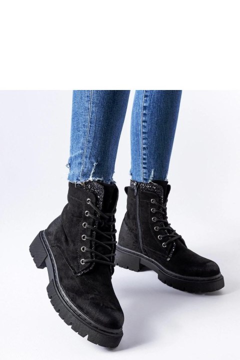 Czarne botki z błyszczącymi wstawkami Prairie - Solea Czarne botki z błyszczącymi wstawkami Prairie - Solea