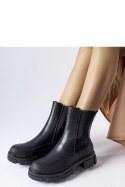 Czarne botki z elastyczną cholewką Faisal - Solea Czarne botki z elastyczną cholewką Faisal - Solea