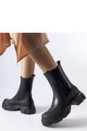 Czarne botki z elastyczną cholewką Faisal - Solea Czarne botki z elastyczną cholewką Faisal - Solea