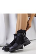 Czarne botki z paskiem Kevin - Solea Czarne botki z paskiem Kevin - Solea