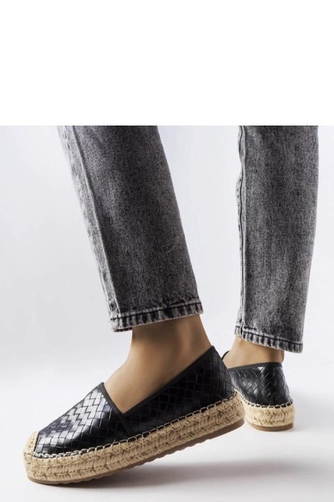 Czarne espadryle zdobione tłoczeniem Geoffrey - Solea Czarne espadryle zdobione tłoczeniem Geoffrey - Solea