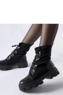 Czarne wsuwane workery z wiązaniem Tarces - Solea Czarne wsuwane workery z wiązaniem Tarces - Solea