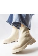 Beżowe skarpetkowe botki Lonte - Solea