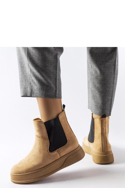 Ciemnobeżowe botki na platformie Benilde - Solea Ciemnobeżowe botki na platformie Benilde - Solea