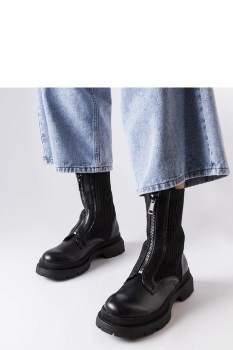 Czarne skarpetkowe botki Napolitani - Solea Czarne skarpetkowe botki Napolitani - Solea