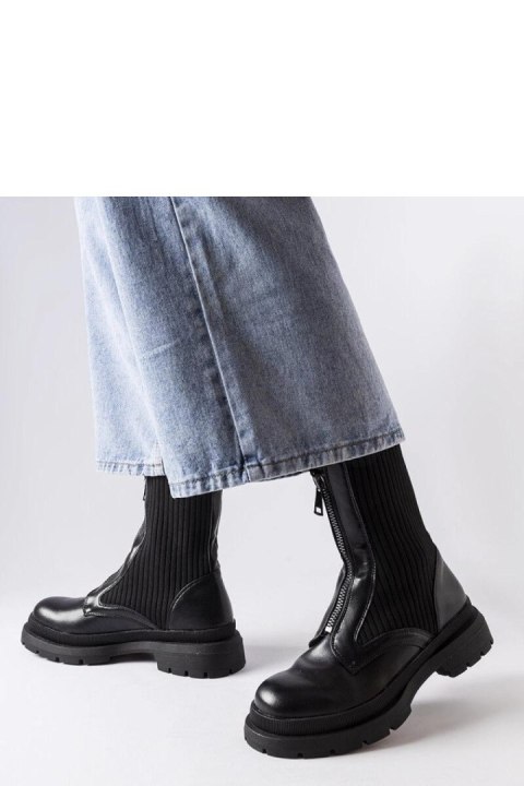 Czarne skarpetkowe botki Napolitani - Solea Czarne skarpetkowe botki Napolitani - Solea