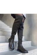 Zielone długie kozaki z elastyczną cholewką Juanra - Solea Zielone długie kozaki z elastyczną cholewką Juanra - Solea