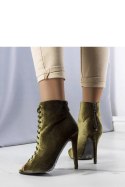 Zielone eleganckie szpilki z cholewką Amora - Solea Zielone eleganckie szpilki z cholewką Amora - Solea